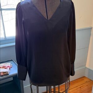 Rachel Zoe Black V-Neck Long Sleeve Blouse
